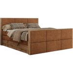 Łóżko kontynentalne ALBERO 2 KING DUO 200x200 - H3 - pomarańczowy, struktura