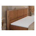 Łóżko kontynentalne ALBERO 2 KING DUO 200x200 - H3 - pomarańczowy, struktura