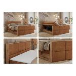 Łóżko kontynentalne ALBERO 2 KING DUO 200x200 - H3 - pomarańczowy, struktura