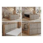 Łóżko kontynentalne ALBERO 2 KING DUO 140x200 - H3 - beżowy, struktura