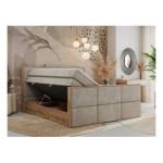 Łóżko kontynentalne ALBERO 2 KING DUO 160x200 - H3 - beżowy, struktura