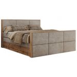 Łóżko kontynentalne ALBERO 2 KING DUO 160x200 - H3 - beżowy, struktura