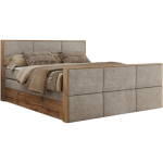 Łóżko kontynentalne ALBERO 2 KING DUO 200x200 - H3 - beżowy, struktura