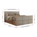 Łóżko kontynentalne ALBERO 2 KING DUO 160x200 - H4 - beżowy, struktura