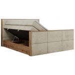 Łóżko kontynentalne ALBERO 2 KING DUO 120x200 - H3 - beżowy, welwet