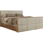 Łóżko kontynentalne ALBERO 2 KING DUO 160x200 - H3 - beżowy, welwet