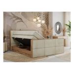 Łóżko kontynentalne ALBERO 2 KING DUO 160x200 - H3 - beżowy, welwet