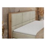 Łóżko kontynentalne ALBERO 2 KING DUO 160x200 - H3 - beżowy, welwet