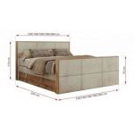 Łóżko kontynentalne ALBERO 2 KING DUO 140x200 - H4 - beżowy, welwet