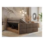 Łóżko kontynentalne ALBERO 2 KING DUO 120x200 - H3 - brązowy, welwet