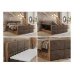 Łóżko kontynentalne ALBERO 2 KING DUO 140x200 - H3 - brązowy, welwet