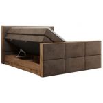 Łóżko kontynentalne ALBERO 2 KING DUO 140x200 - H3 - brązowy, welwet