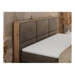 Łóżko kontynentalne ALBERO 2 KING DUO 160x200 - H4 - brązowy, welwet