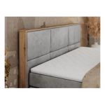 Łóżko kontynentalne ALBERO 2 KING DUO 160x200 - H3 - jasnoszary, welwet
