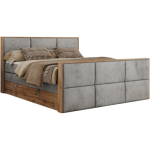 Łóżko kontynentalne ALBERO 2 KING DUO 200x200 - H3 - jasnoszary, welwet