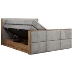 Łóżko kontynentalne ALBERO 2 KING DUO 120x200 - H4 - jasnoszary, welwet