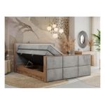 Łóżko kontynentalne ALBERO 2 KING DUO 160x200 - H4 - jasnoszary, welwet