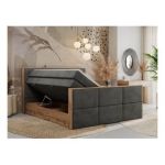 Łóżko kontynentalne ALBERO 2 KING DUO 160x200 - H3 - ciemnoszary, welwet