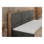 Łóżko kontynentalne ALBERO 2 KING DUO 160x200 - H3 - ciemnoszary, welwet