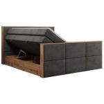 Łóżko kontynentalne ALBERO 2 KING DUO 160x200 - H3 - ciemnoszary, welwet