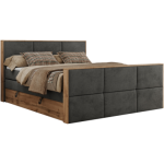 Łóżko kontynentalne ALBERO 2 KING DUO 200x200 - H3 - ciemnoszary, welwet