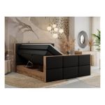 Łóżko kontynentalne ALBERO 2 KING DUO 160x200 - H3 - czarny, ekoskóra