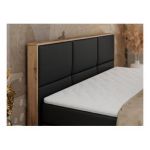 Łóżko kontynentalne ALBERO 2 KING DUO 160x200 - H3 - czarny, ekoskóra
