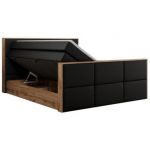 Łóżko kontynentalne ALBERO 2 KING DUO 120x200 - H4 - czarny, ekoskóra