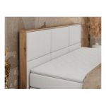 Łóżko kontynentalne ALBERO 2 KING DUO 160x200 - H3 - biały, ekoskóra