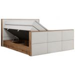 Łóżko kontynentalne ALBERO 2 KING DUO 120x200 - H4 - biały, ekoskóra