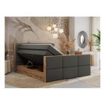 Łóżko kontynentalne ALBERO 2 KING DUO 140x200 - H3 - szary, ekoskóra