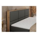 Łóżko kontynentalne ALBERO 2 KING DUO 140x200 - H3 - szary, ekoskóra