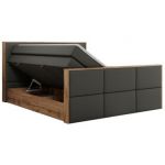 Łóżko kontynentalne ALBERO 2 KING DUO 140x200 - H3 - szary, ekoskóra