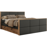 Łóżko kontynentalne ALBERO 2 KING DUO 200x200 - H3 - szary, ekoskóra