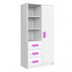 Pojemny regał z szufladami na zabawki i książki do pokoju dziecka - KIDS Biały