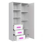 Pojemny regał z szufladami na zabawki i książki do pokoju dziecka - KIDS Biały