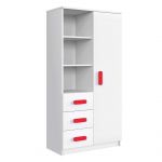 Pojemny regał z szufladami na zabawki i książki do pokoju dziecka - KIDS Biały