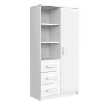 Pojemny regał z szufladami na zabawki i książki do pokoju dziecka - KIDS Biały