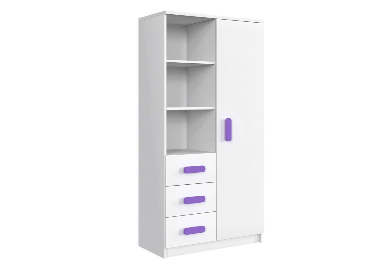 Pojemny regał z szufladami na zabawki i książki do pokoju dziecka - KIDS Biały