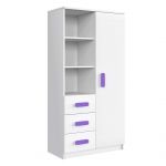 Pojemny regał z szufladami na zabawki i książki do pokoju dziecka - KIDS Biały