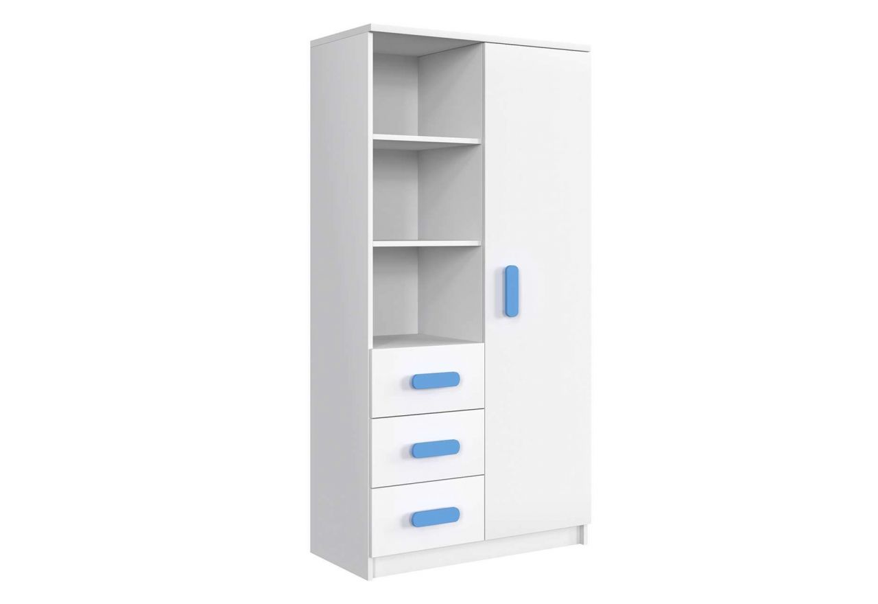 Pojemny regał z szufladami na zabawki i książki do pokoju dziecka - KIDS Biały