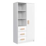 Pojemny regał z szufladami na zabawki i książki do pokoju dziecka - KIDS Biały