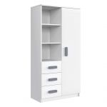 Pojemny regał z szufladami na zabawki i książki do pokoju dziecka - KIDS Biały