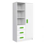 Pojemny regał z szufladami na zabawki i książki do pokoju dziecka - KIDS Biały