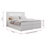 Łóżko kontynentalne GOLD 5 160x200 - Soft 33 - kremowa ekoskóra - OUTLETU