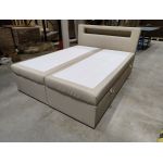 Łóżko kontynentalne GOLD 5 160x200 - Soft 33 - kremowa ekoskóra - OUTLETU