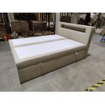 Łóżko kontynentalne GOLD 5 160x200 - Soft 33 - kremowa ekoskóra - OUTLETU