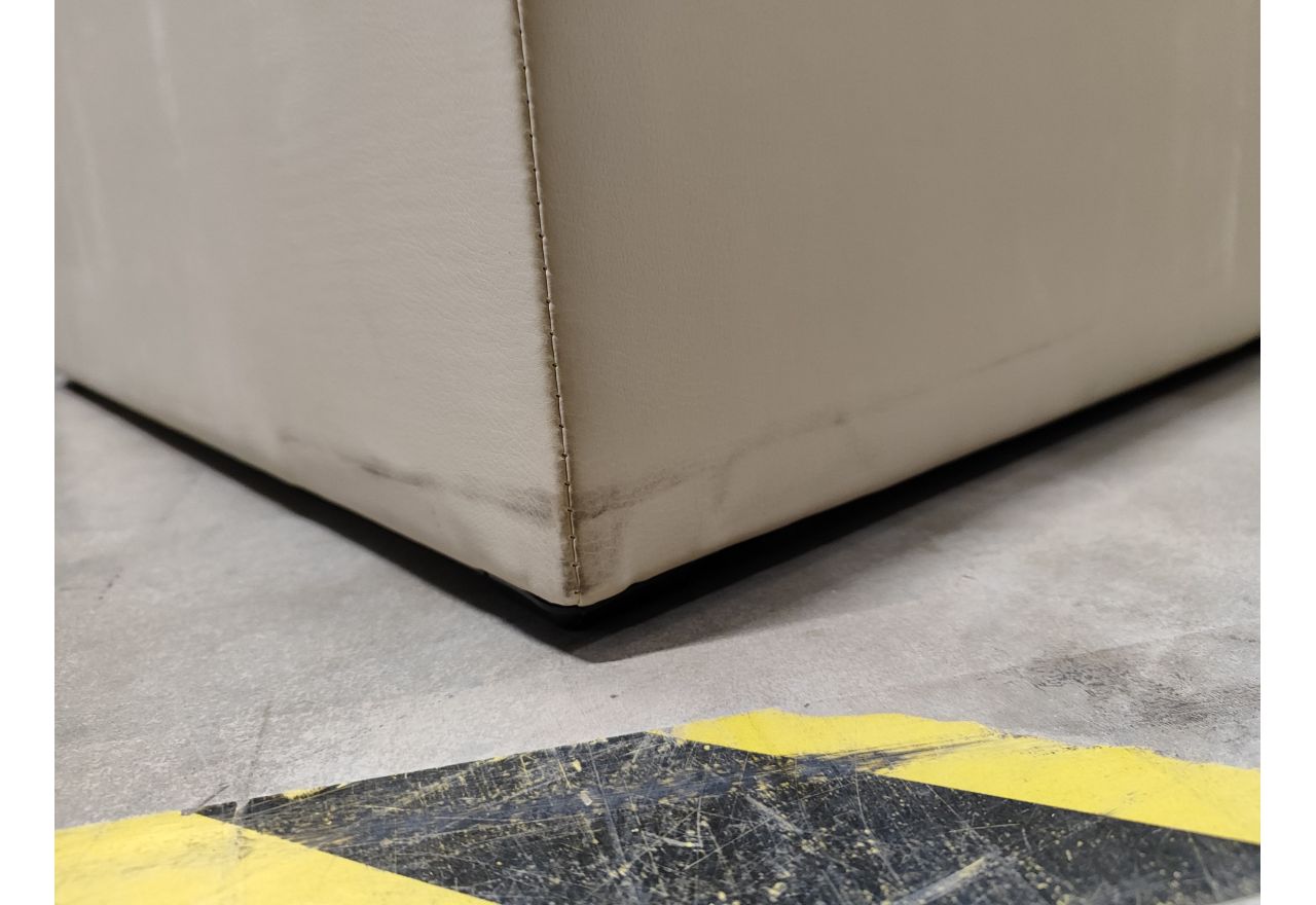 Łóżko kontynentalne GOLD 5 160x200 - Soft 33 - kremowa ekoskóra - OUTLETU