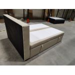 Łóżko kontynentalne GOLD 5 160x200 - Soft 33 - kremowa ekoskóra - OUTLETU