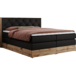 Łóżko kontynentalne VENETO KING 180x200 - Soft 11 - czarna ekoskóra - OUTLETU